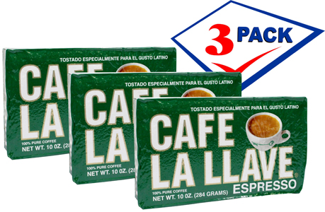 La Llave Cuban coffee. Vacuum pack 10 oz. Pack of 3.